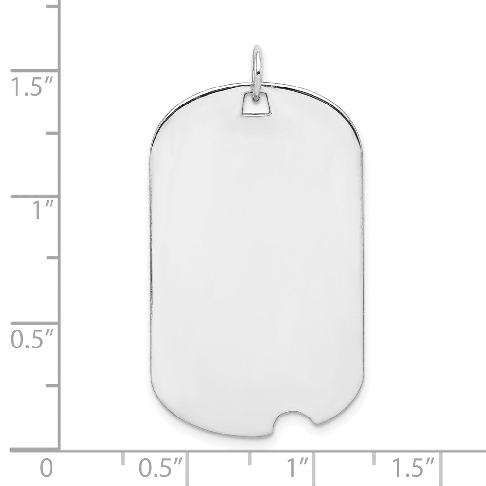 Sterling Silver Rhodium-plated Engraveable Dog Tag Disc Charm