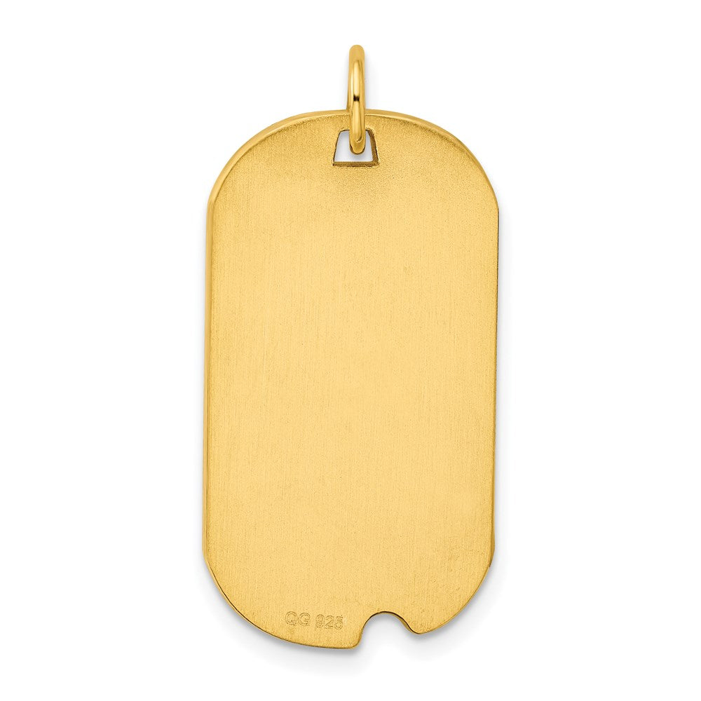 Sterling Silver GP Engraveable Dog Tag Polished Disc Charm