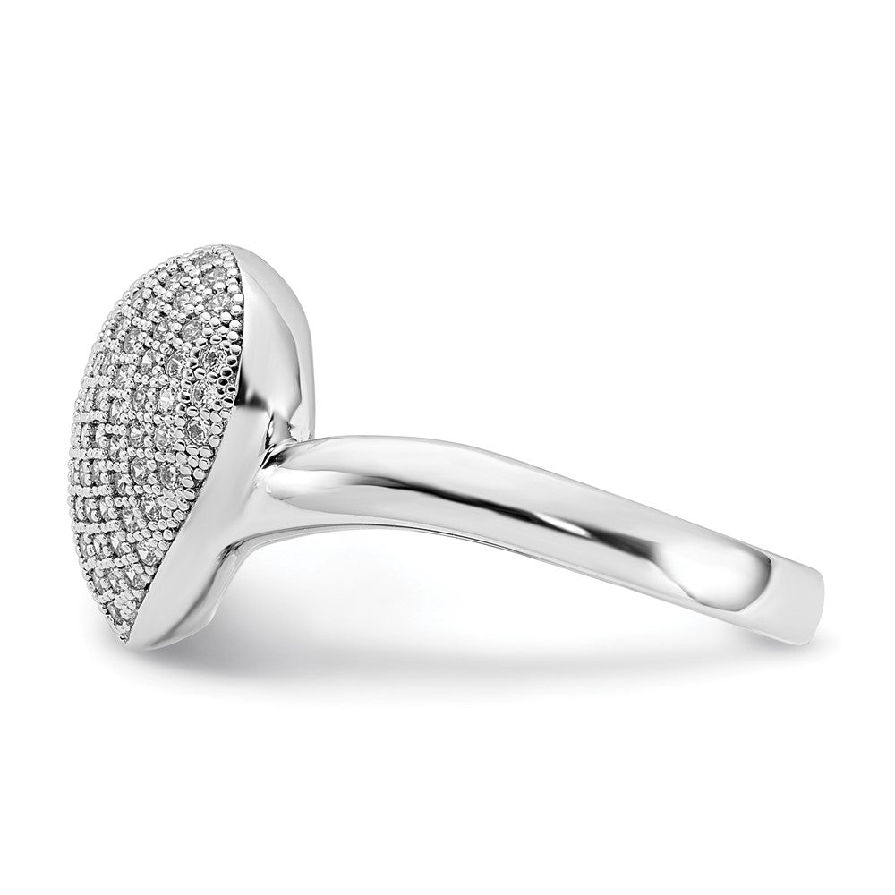 Sterling Silver & CZ Brilliant Embers Polished Heart Ring