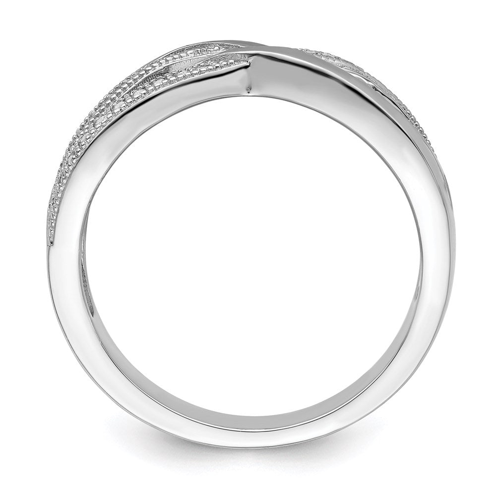 Brilliant Embers Sterling Silver Rhodium-plated 44 Stone Micro Pav√á CZ Polished Ring