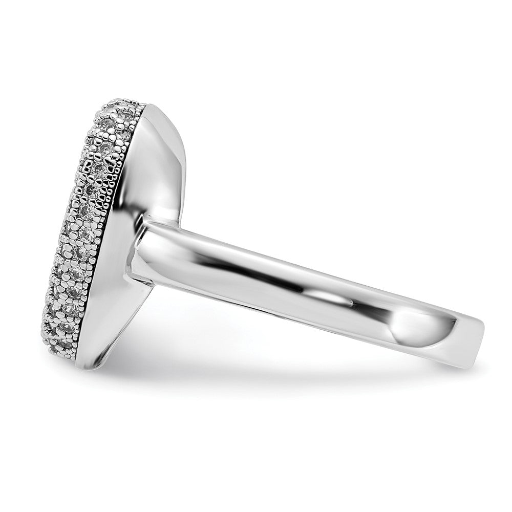 Sterling Silver & CZ Brilliant Embers Fancy Polished Heart Ring