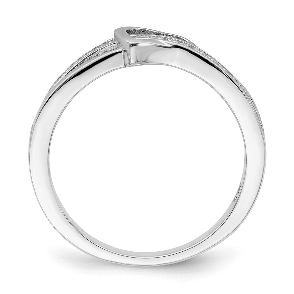 Brilliant Embers Sterling Silver Rhodium-plated 20 Stone Micro Pav√á CZ Heart Ring