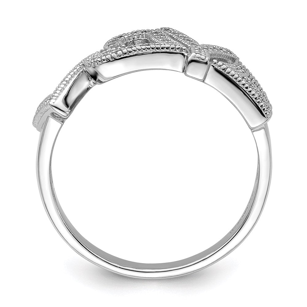 Brilliant Embers Sterling Silver Rhodium-plated 63 Stone Micro Pav√á CZ Polished Love Ring