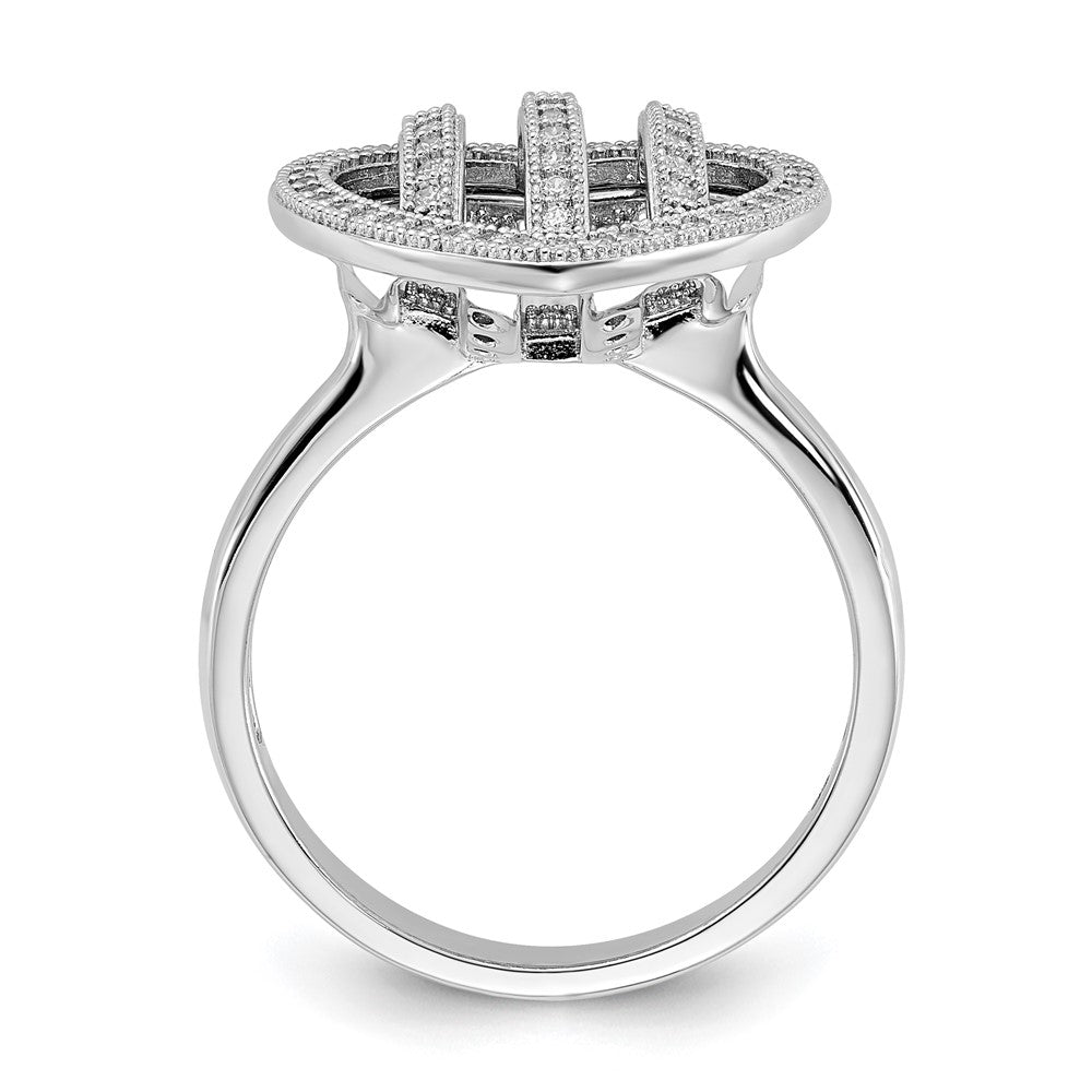 Sterling Silver & CZ Brilliant Embers Polished Heart Ring