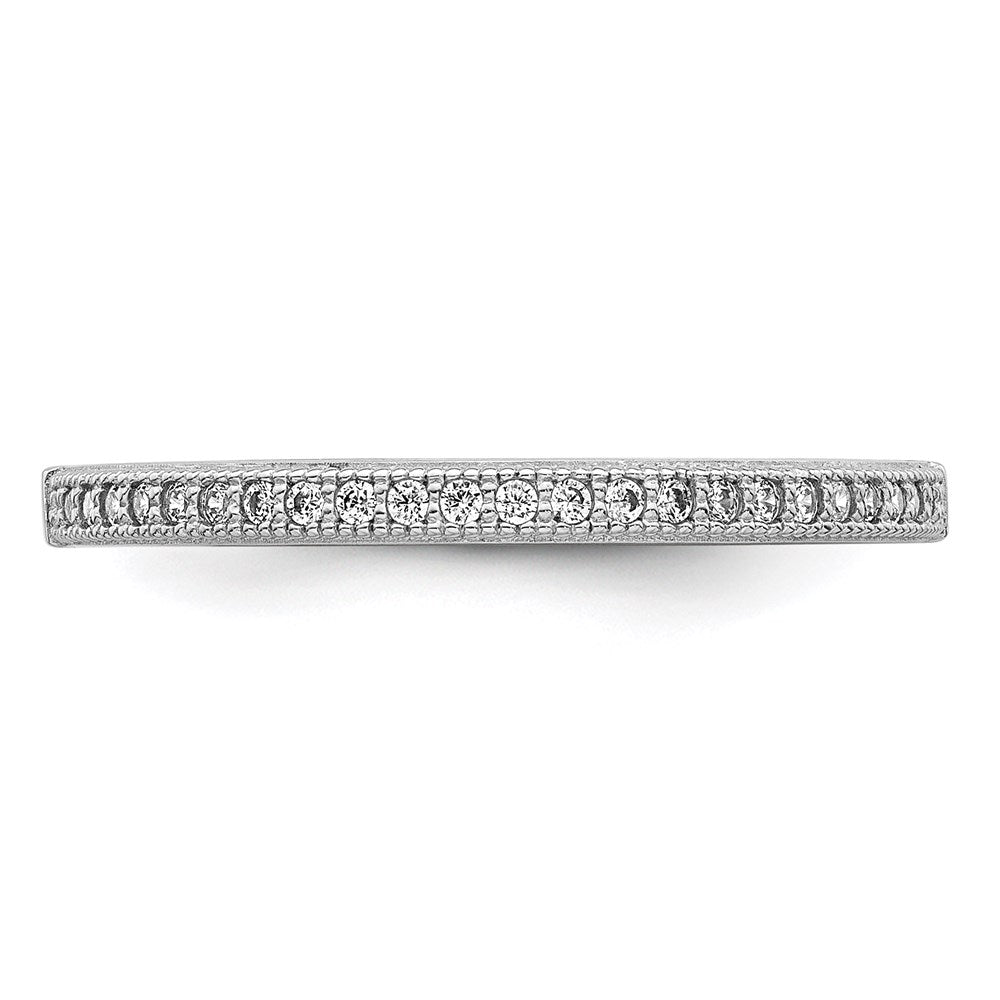 Brilliant Embers Sterling Silver Rhodium-plated 25 Stone Micro PavÇ CZ Polished Ring
