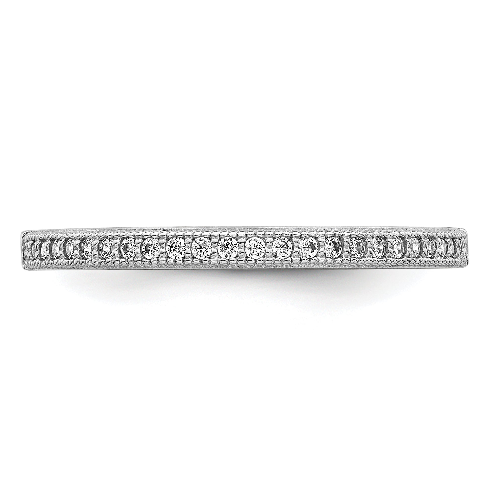 Brilliant Embers Sterling Silver Rhodium-plated 25 Stone Micro PavÇ CZ Polished Ring