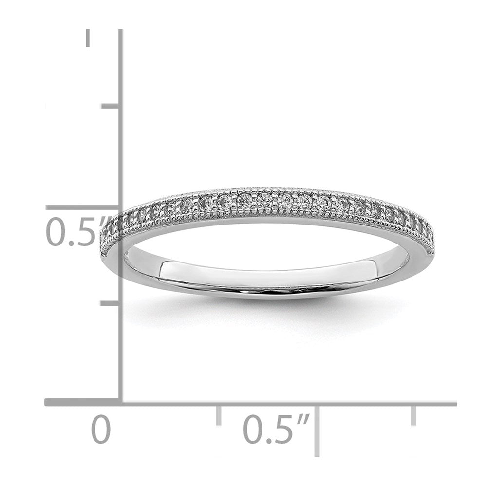 Brilliant Embers Sterling Silver Rhodium-plated 25 Stone Micro PavÇ CZ Polished Ring