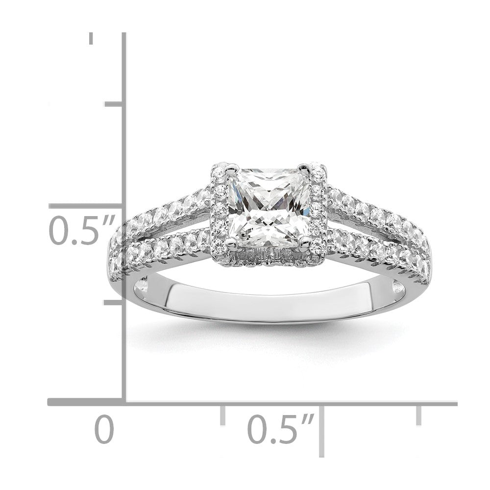 Brilliant Embers Sterling Silver Rhodium-plated 61 Stone Micro PavÇ CZ Ring