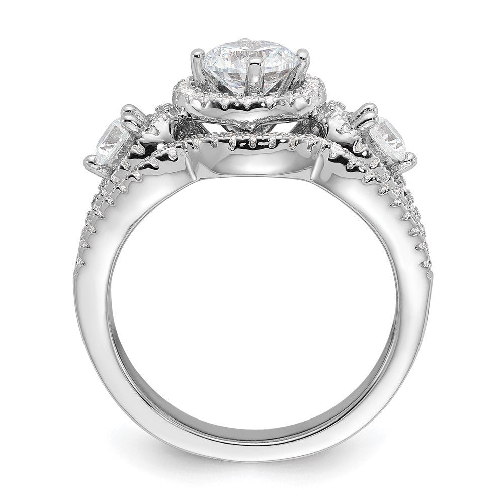 Brilliant Embers Sterling Silver Rhodium-plated 93 Stone Micro PavÇ CZ 2-piece Wedding Set