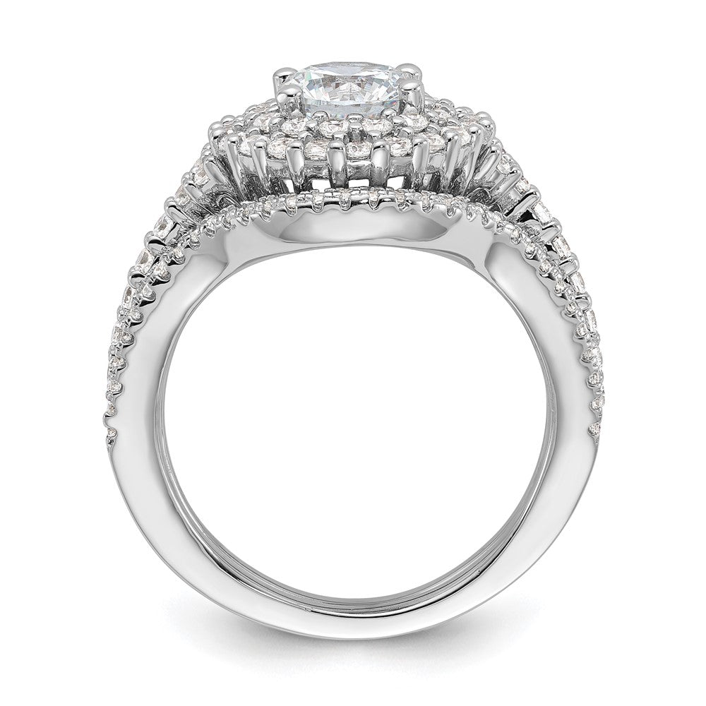 Brilliant Embers Sterling Silver Rhodium-plated 86 Stone Micro PavÇ CZ 2-piece Wedding Set