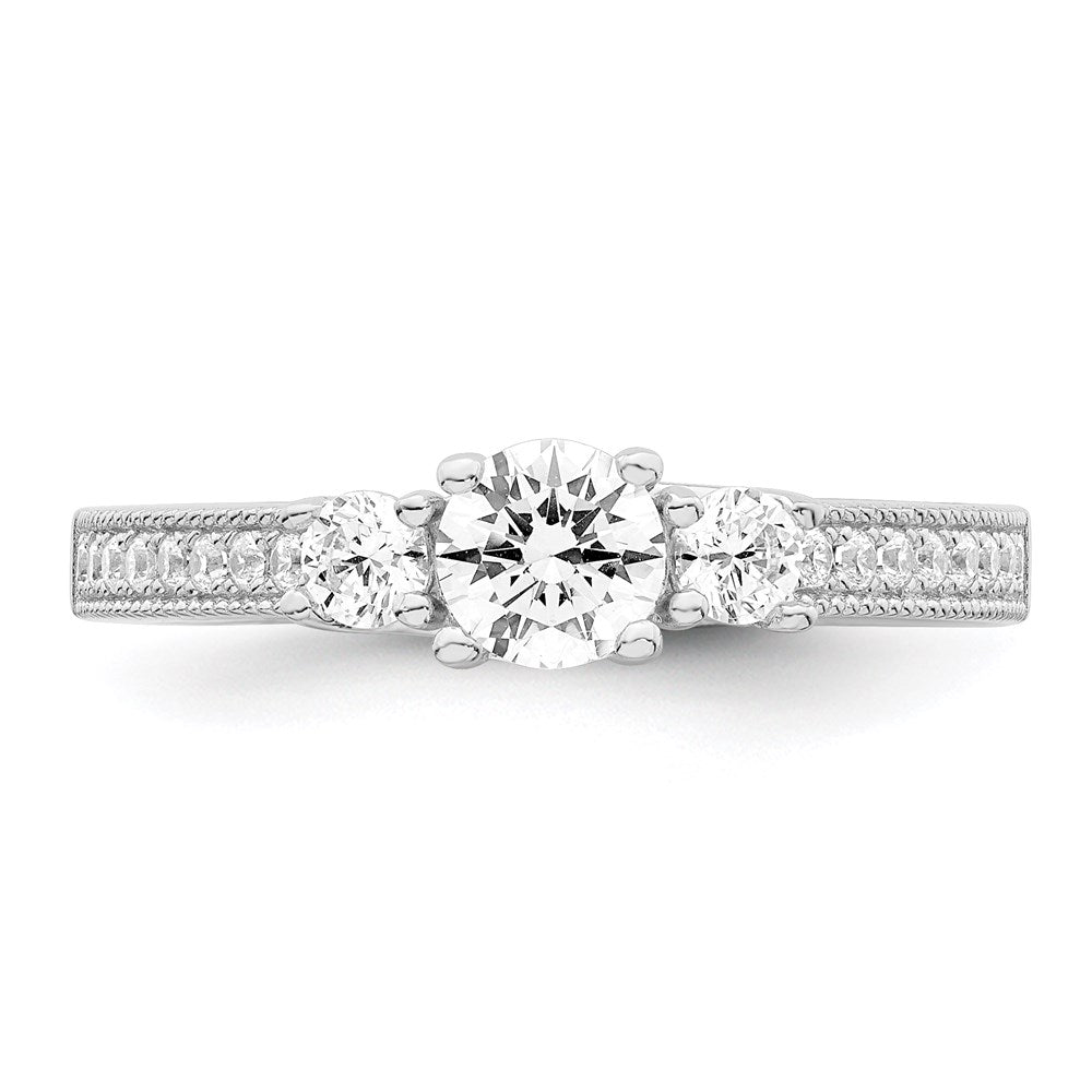 Brilliant Embers Sterling Silver Rhodium-plated 21 Stone Micro PavÇ CZ Ring