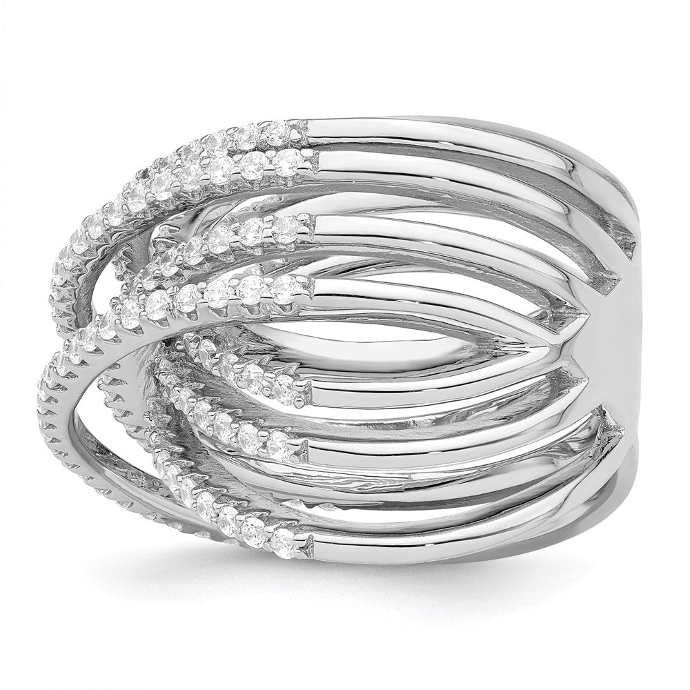 Brilliant Embers Sterling Silver Rhodium-plated 159 Stone Micro PavÇ CZ Ring