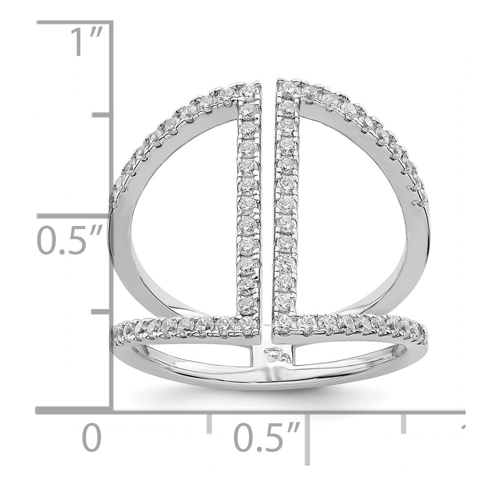 Brilliant Embers Sterling Silver Rhodium-plated 62 Stone Micro PavÇ CZ Ring