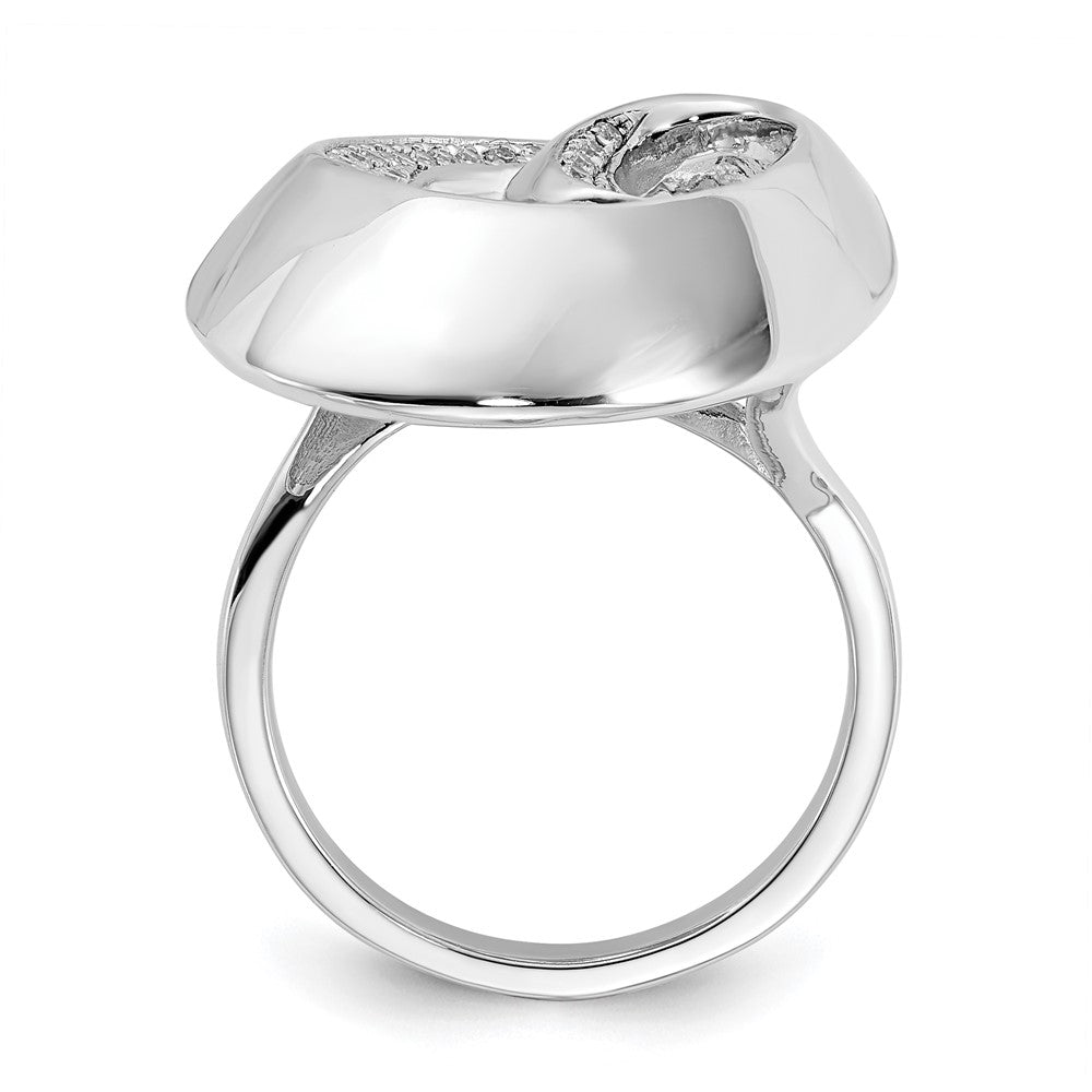 Sterling Silver Brilliant Embers Polished CZ Swirl Ring