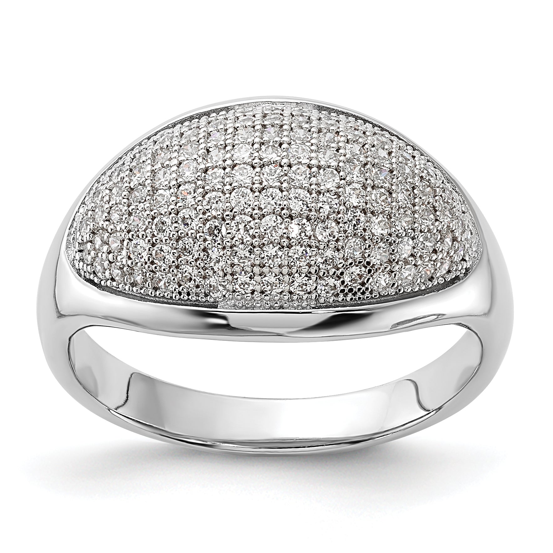 Brilliant Embers Sterling Silver Polished CZ Ring