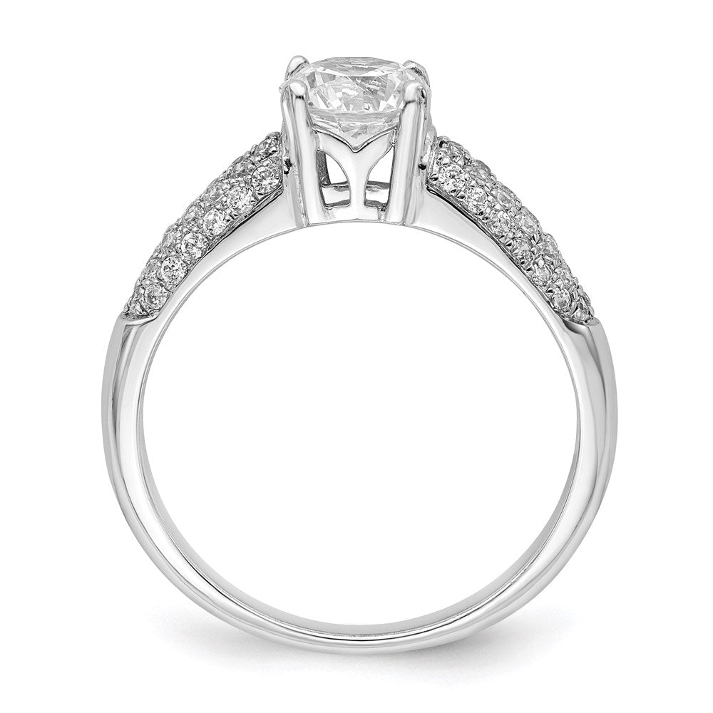 Brilliant Embers Sterling Silver Rhodium-plated 53 Stone Micro Pav√á CZ Ring