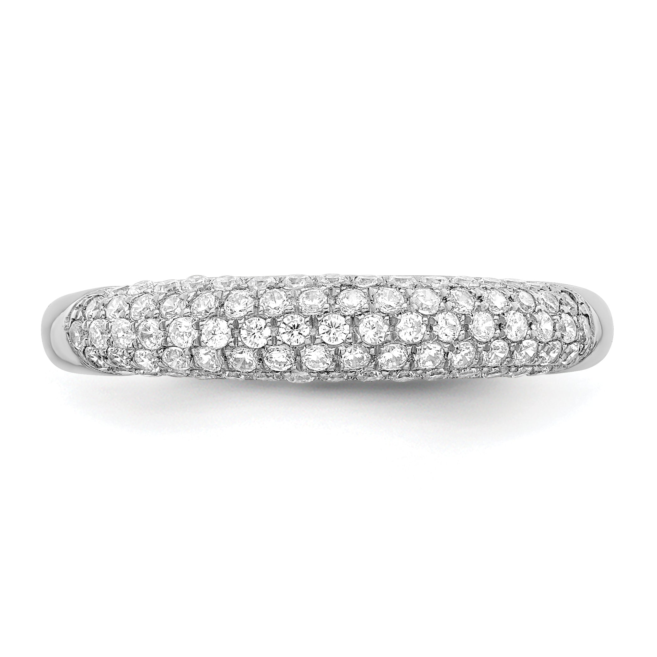 Brilliant Embers Sterling Silver Rhodium-plated 79 stone Micro PavÇ CZ Ring