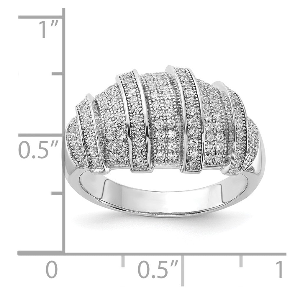 Brilliant Embers Sterling Silver Polished Fancy CZ Ring