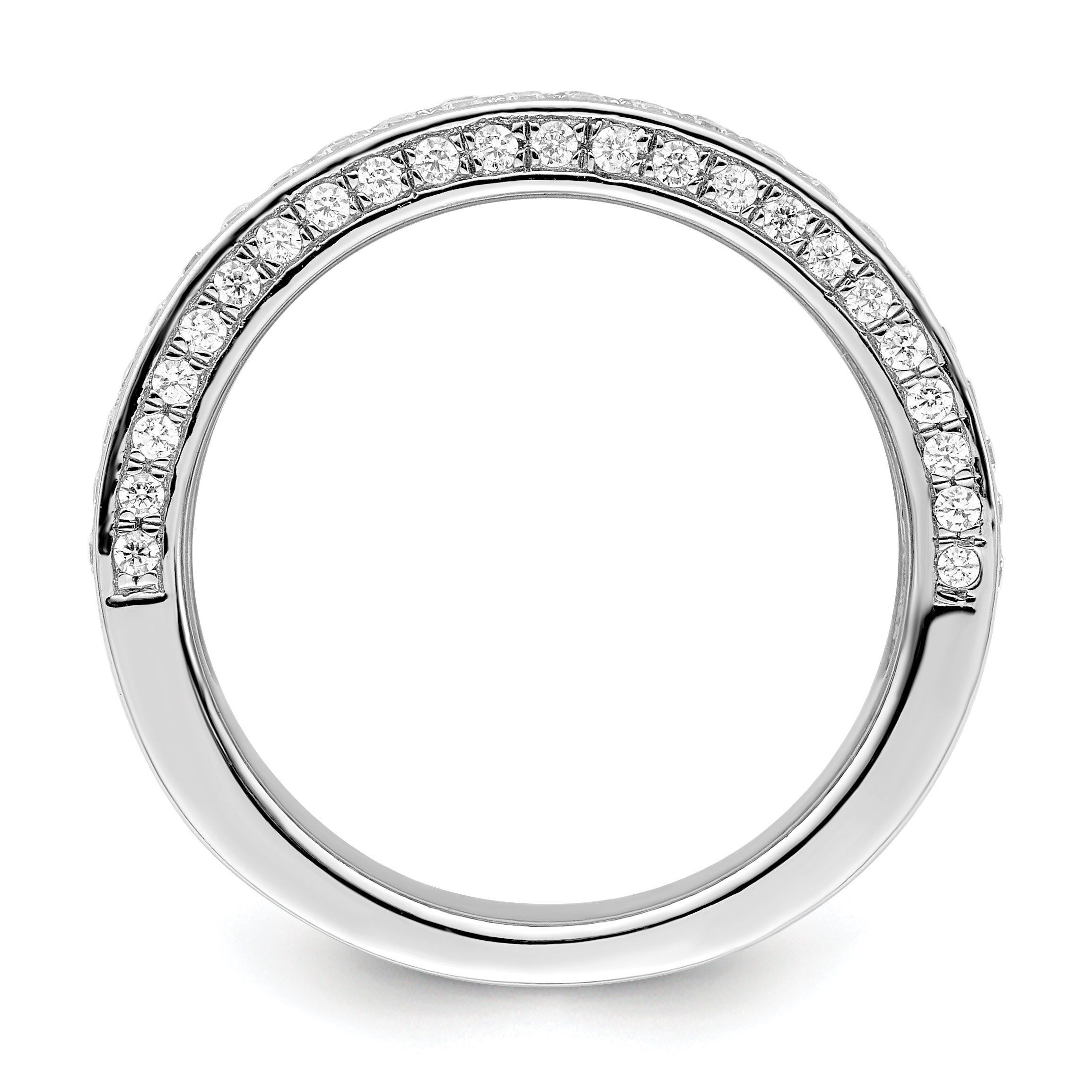 Brilliant Embers Sterling Silver Rhodium-plated 142 Stone Micro PavÇ CZ Ring