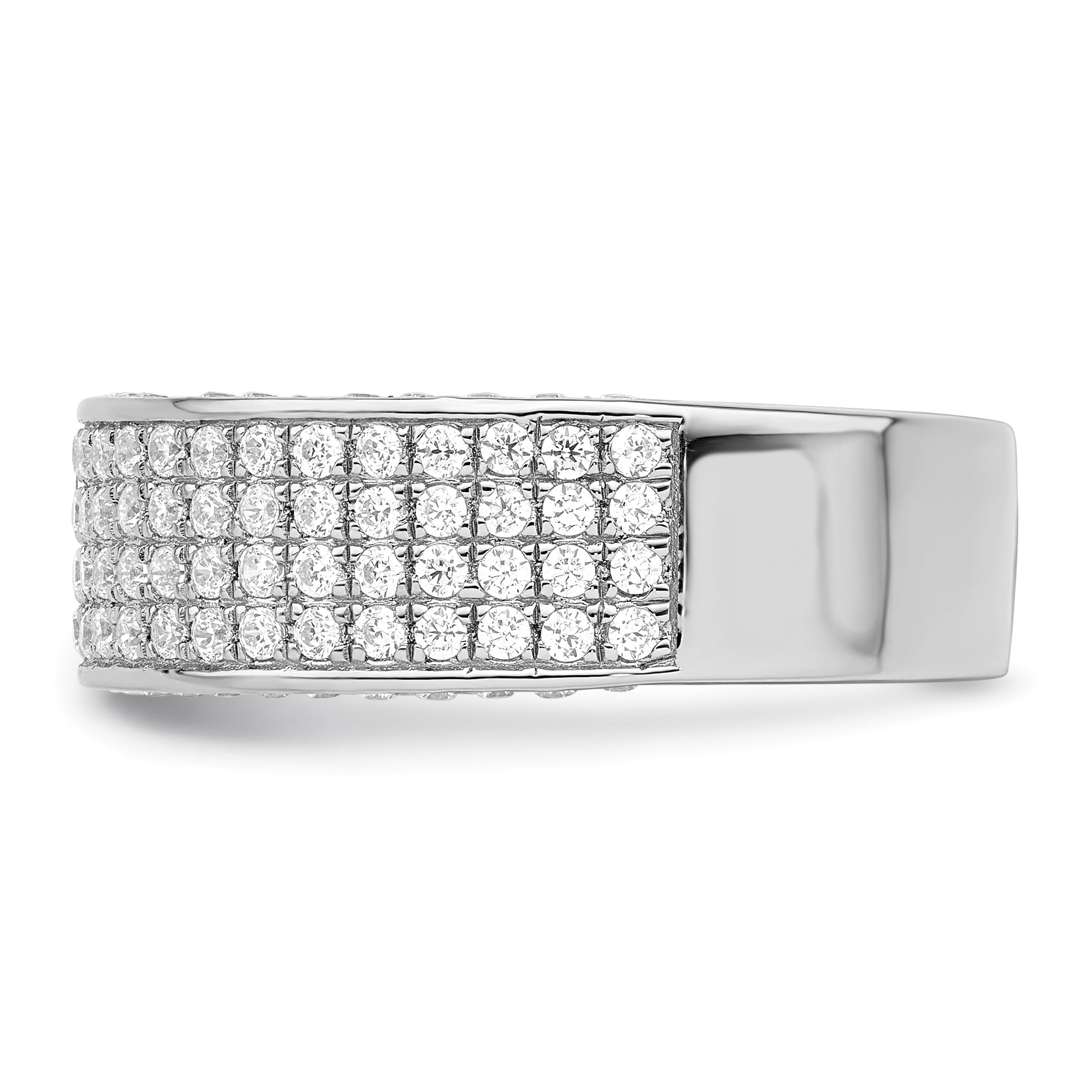 Brilliant Embers Sterling Silver Rhodium-plated 142 Stone Micro PavÇ CZ Ring