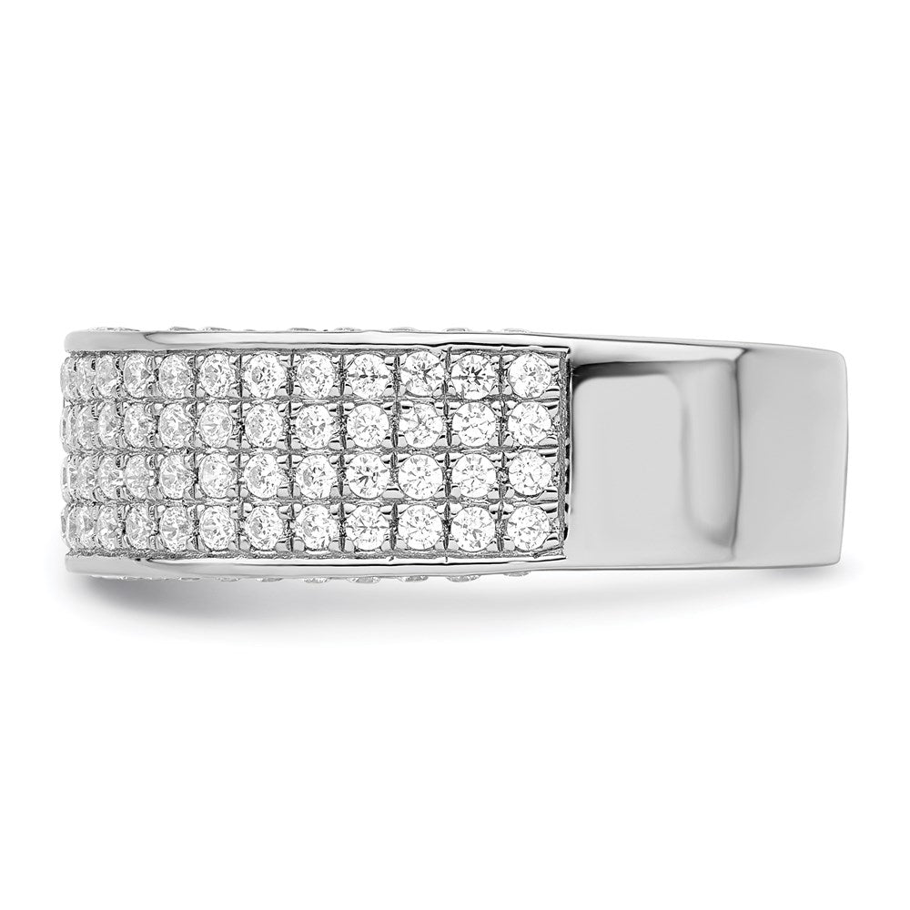 Brilliant Embers Sterling Silver Rhodium-plated 142 Stone Micro Pav√á CZ Ring