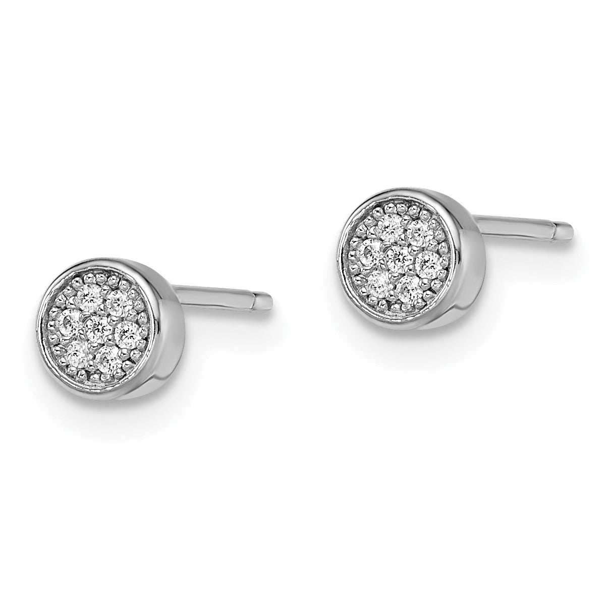 Brilliant Embers Sterling Silver Rhodium-plated 14 Stone Micro PavÇ CZ Polished Post Earrings