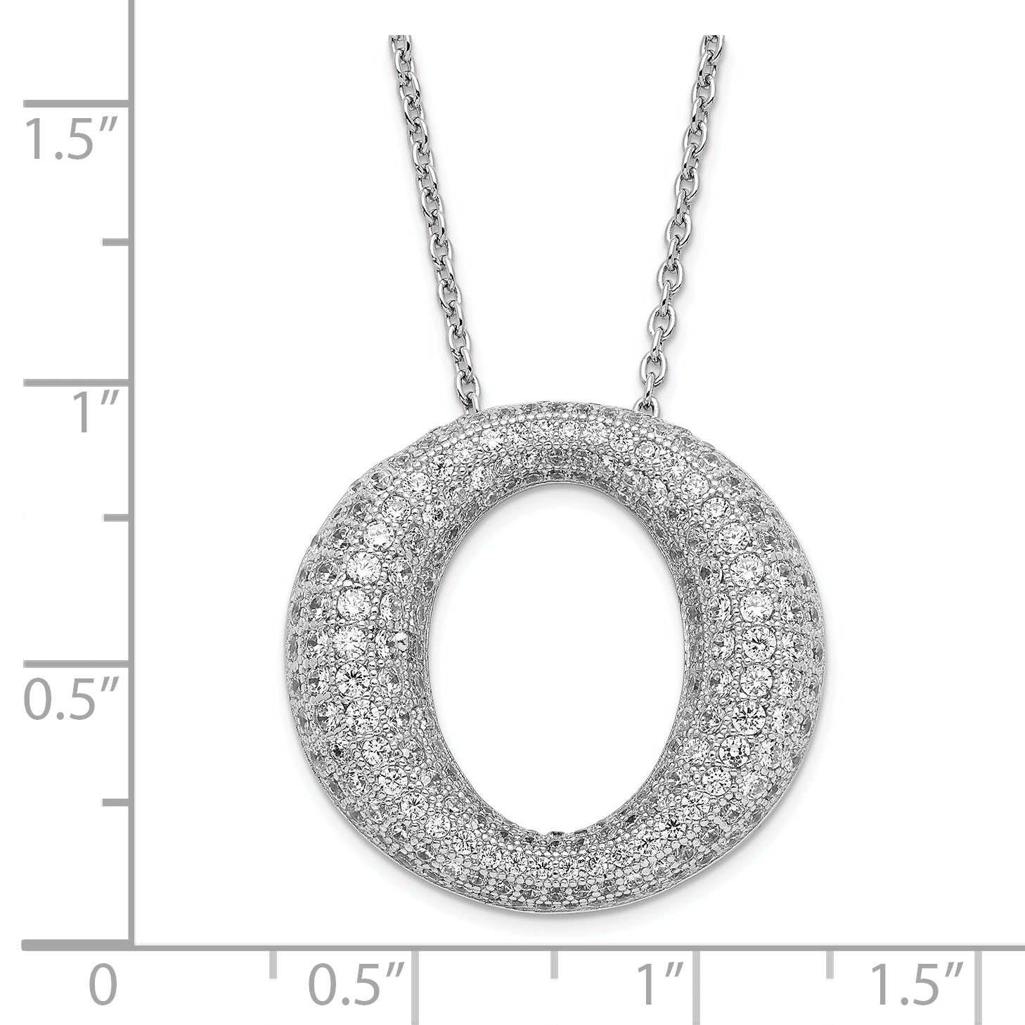 Sterling Silver & CZ Brilliant Embers Circle Necklace