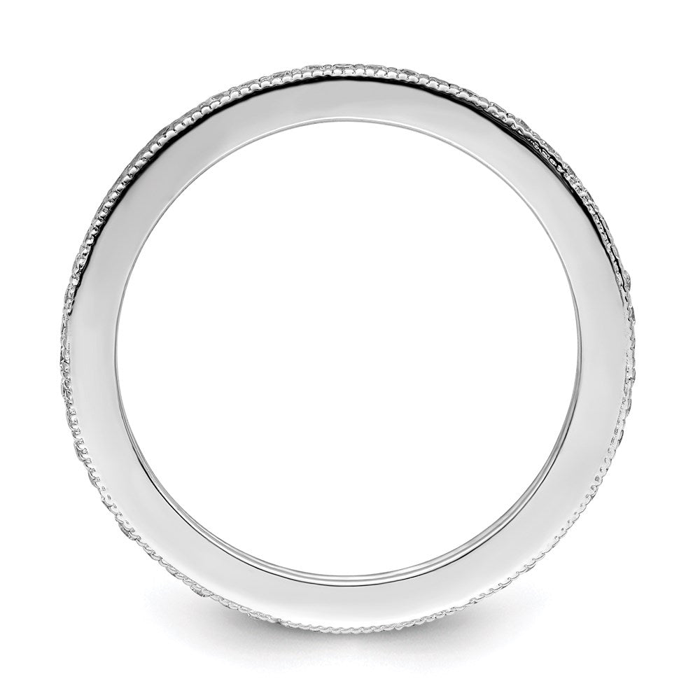 Brilliant Embers Sterling Silver Rhodium-plated 60 Stone Micro Pav√á CZ Ring