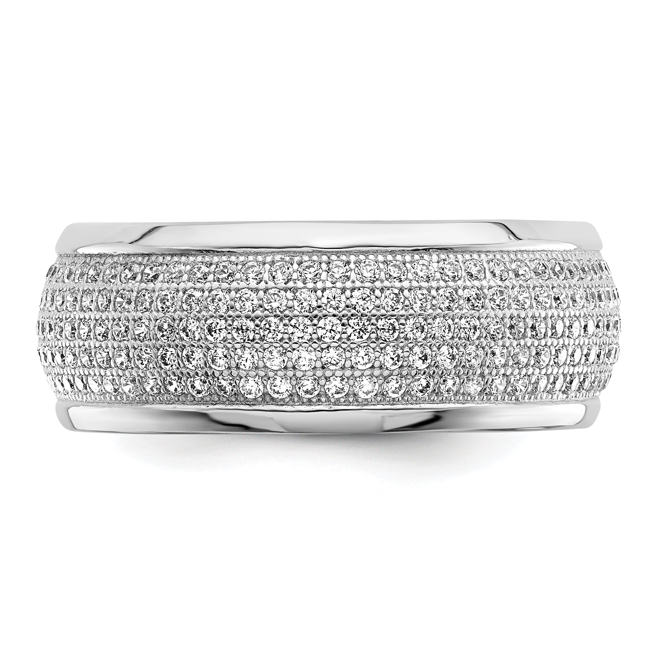 SS Rhodium-Plated CZ Brilliant Embers Ring