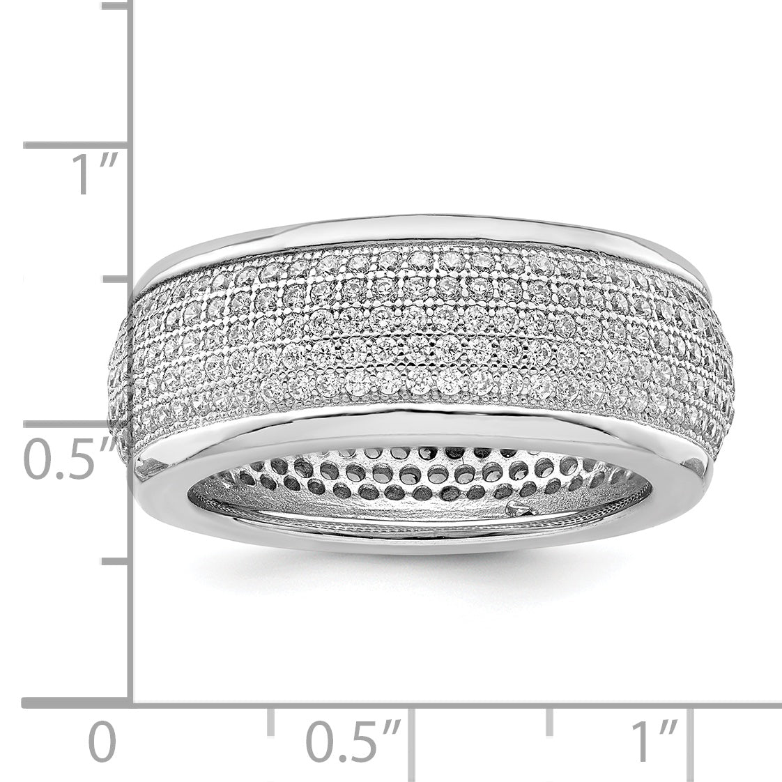 SS Rhodium-Plated CZ Brilliant Embers Ring
