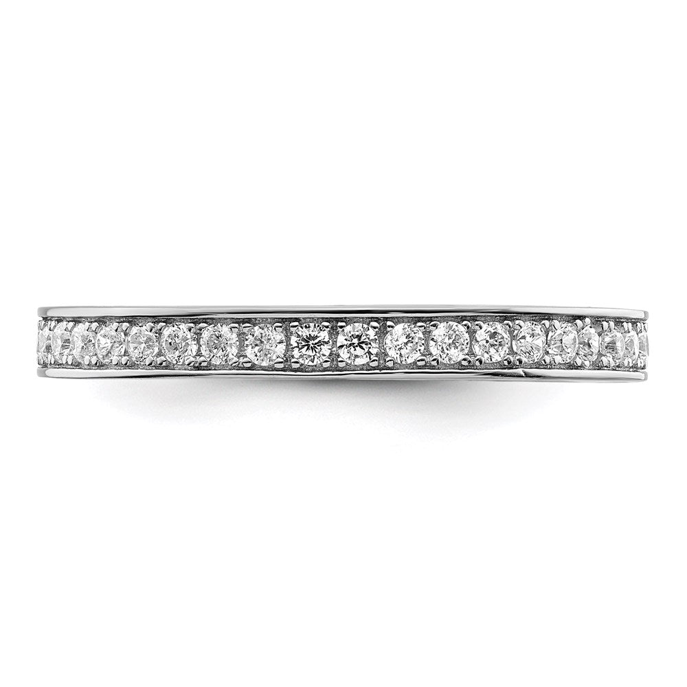 Brilliant Embers Sterling Silver Rhodium-plated 59 Stone Micro Pav√á CZ Ring