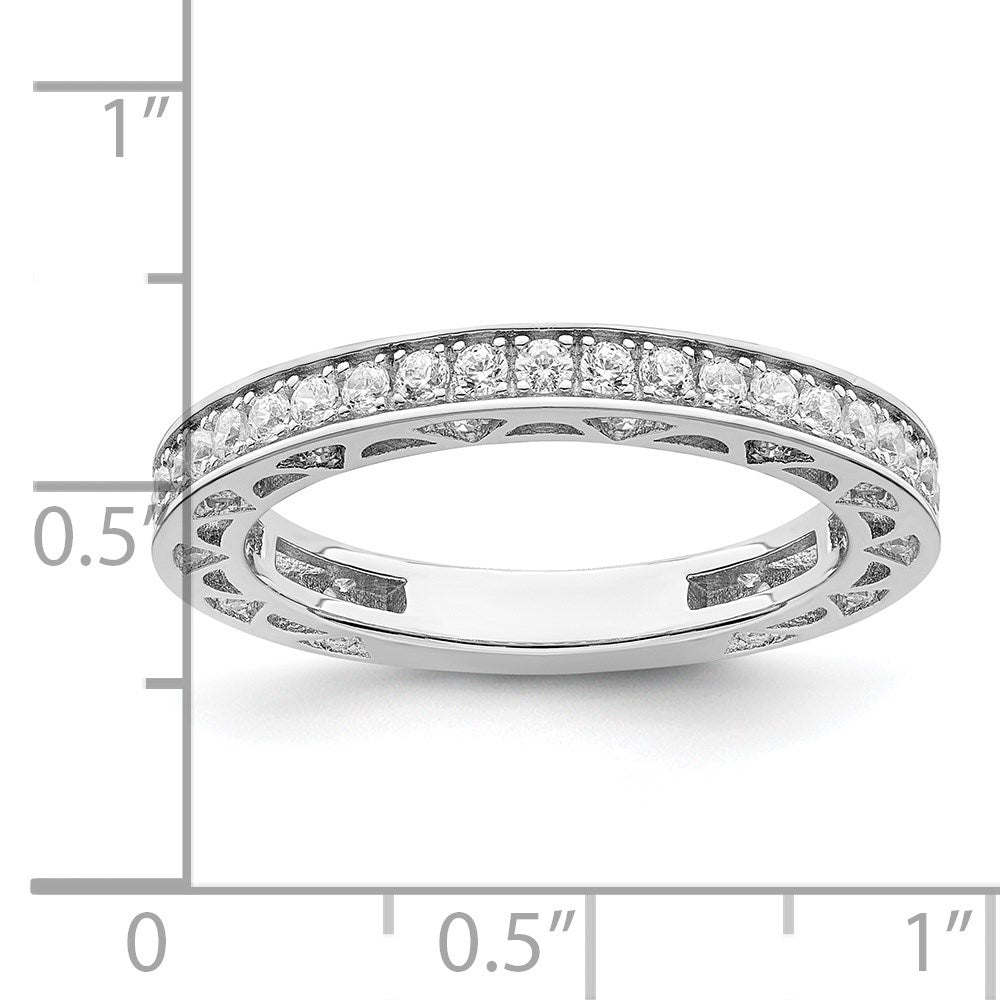 Brilliant Embers Sterling Silver Rhodium-plated 59 Stone Micro Pav√á CZ Ring