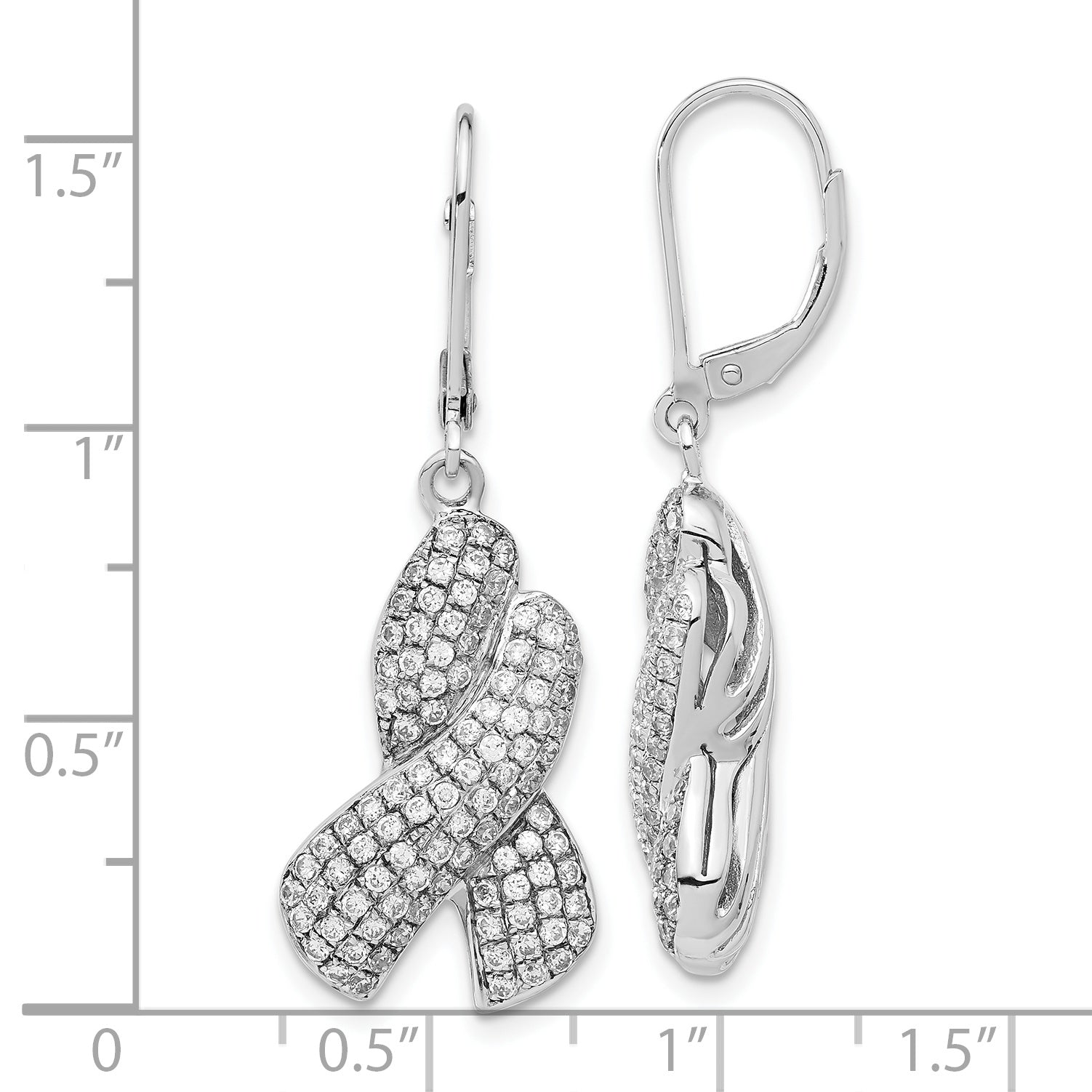 Brilliant Embers Sterling Silver CZ X Leverback Earrings