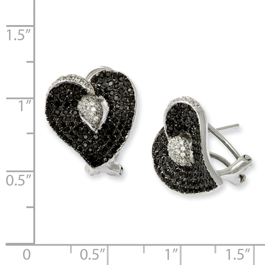 Sterling Silver & CZ Brilliant Embers Heart Post Earrings
