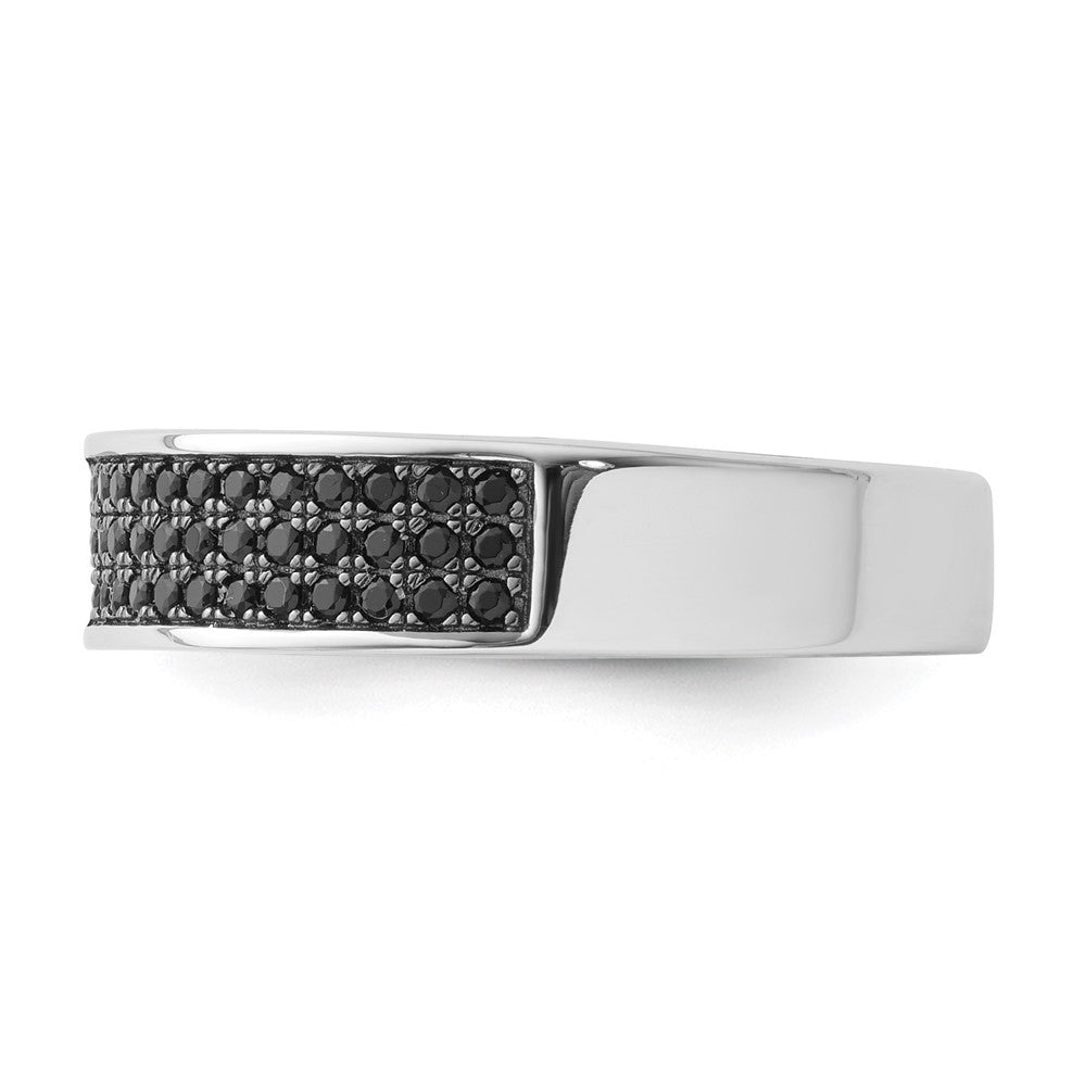 Sterling Silver & Black CZ True Fire Ring