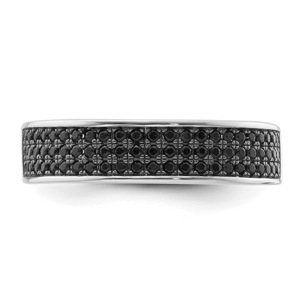 Sterling Silver & Black CZ True Fire Ring
