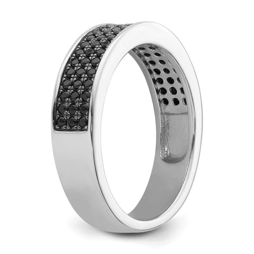 Sterling Silver & Black CZ True Fire Ring