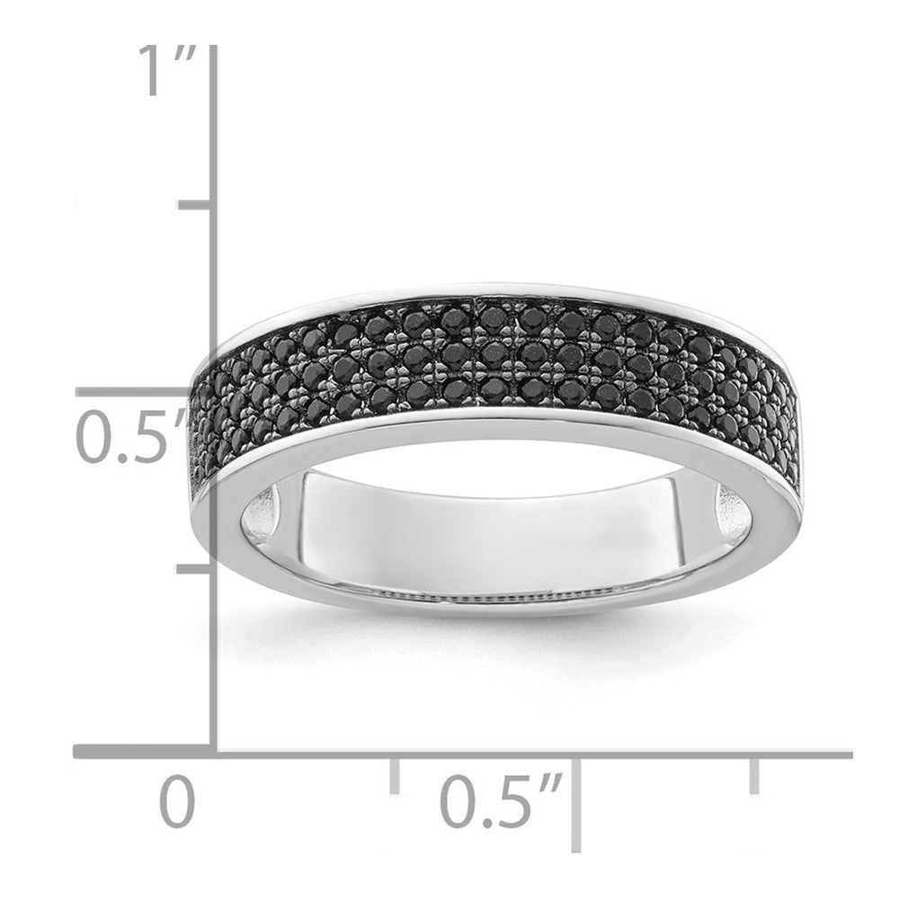 Sterling Silver & Black CZ True Fire Ring
