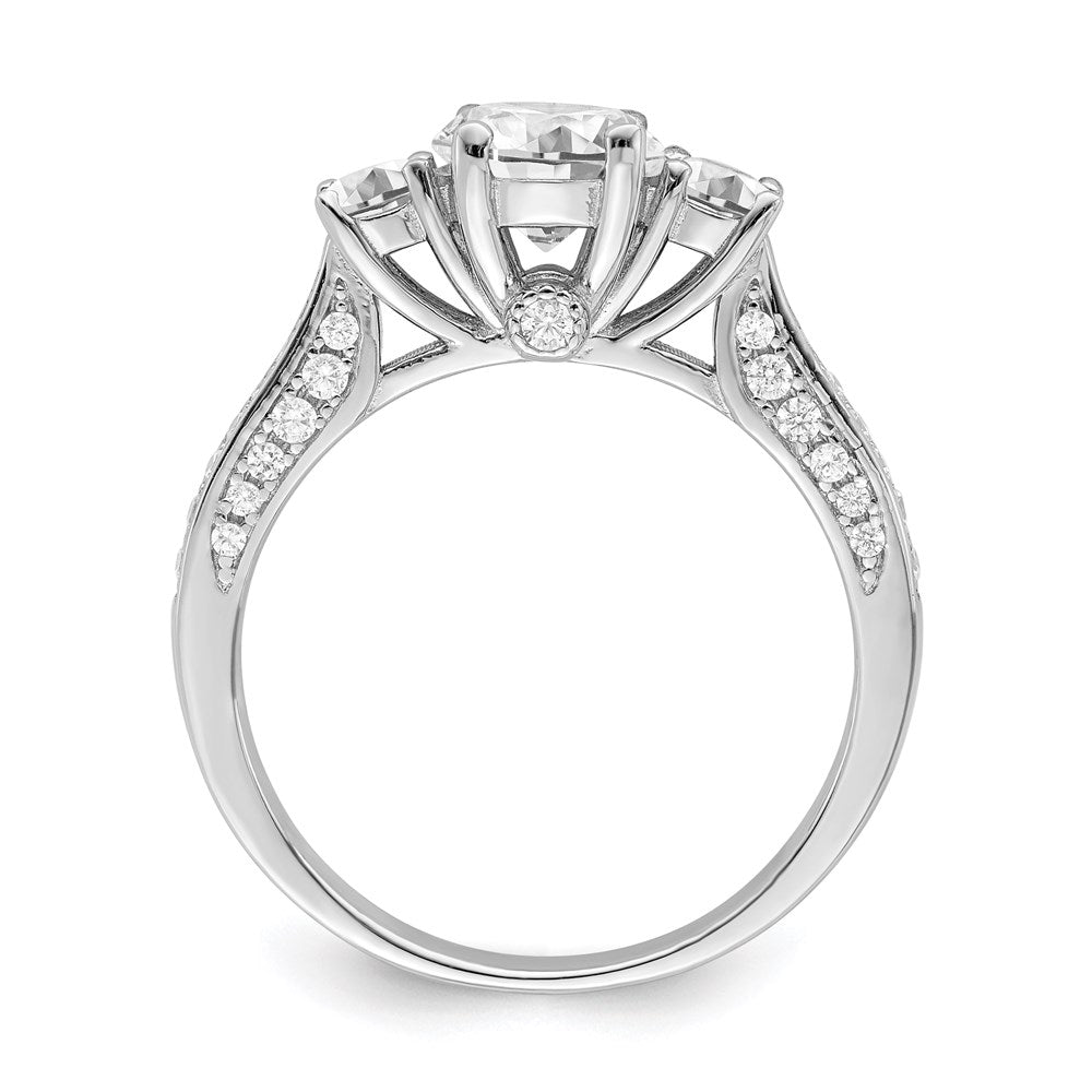 Brilliant Embers Sterling Silver Rhodium-plated 45 Stone Micro Pav√á CZ Ring