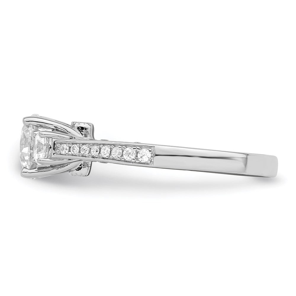 Brilliant Embers Sterling Silver Rhodium-plated 45 Stone Micro Pav√á CZ Ring