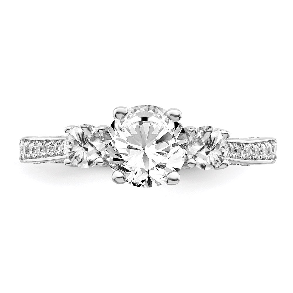 Brilliant Embers Sterling Silver Rhodium-plated 45 Stone Micro Pav√á CZ Ring