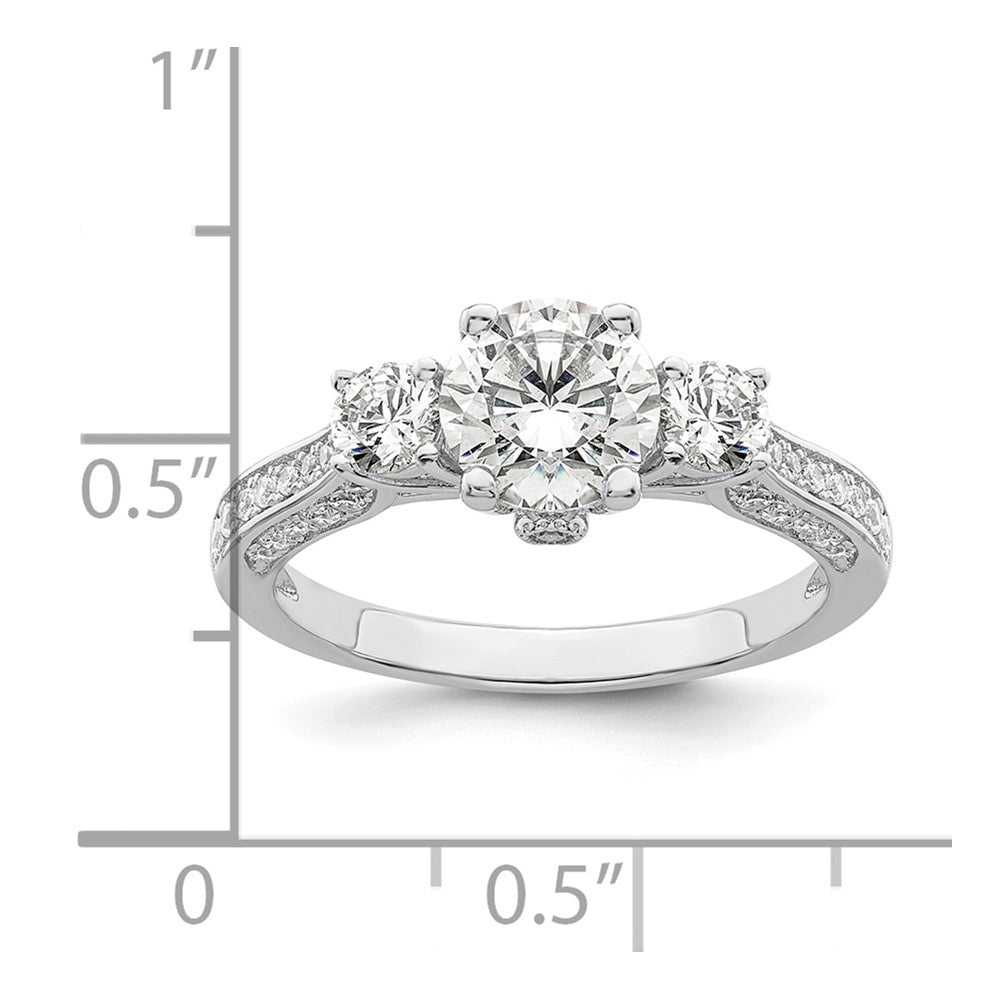 Brilliant Embers Sterling Silver Rhodium-plated 45 Stone Micro Pav√á CZ Ring