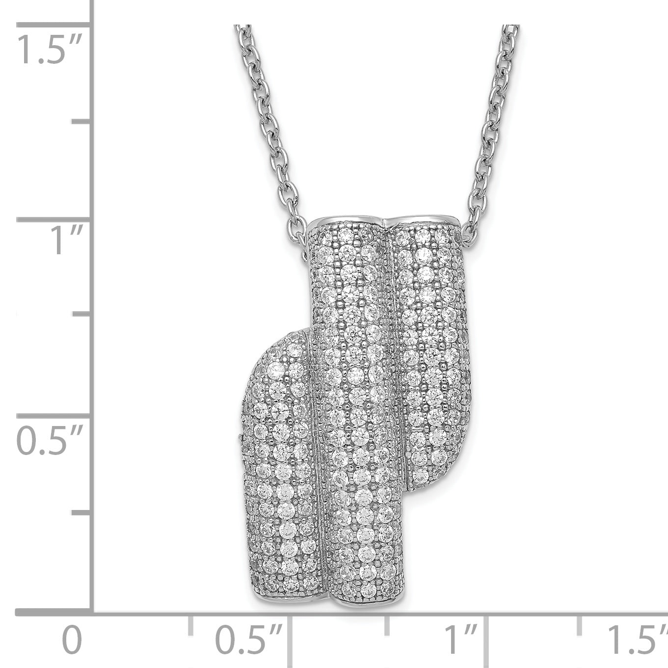 Sterling Silver & CZ Brilliant Embers w/ 2in ext Necklace