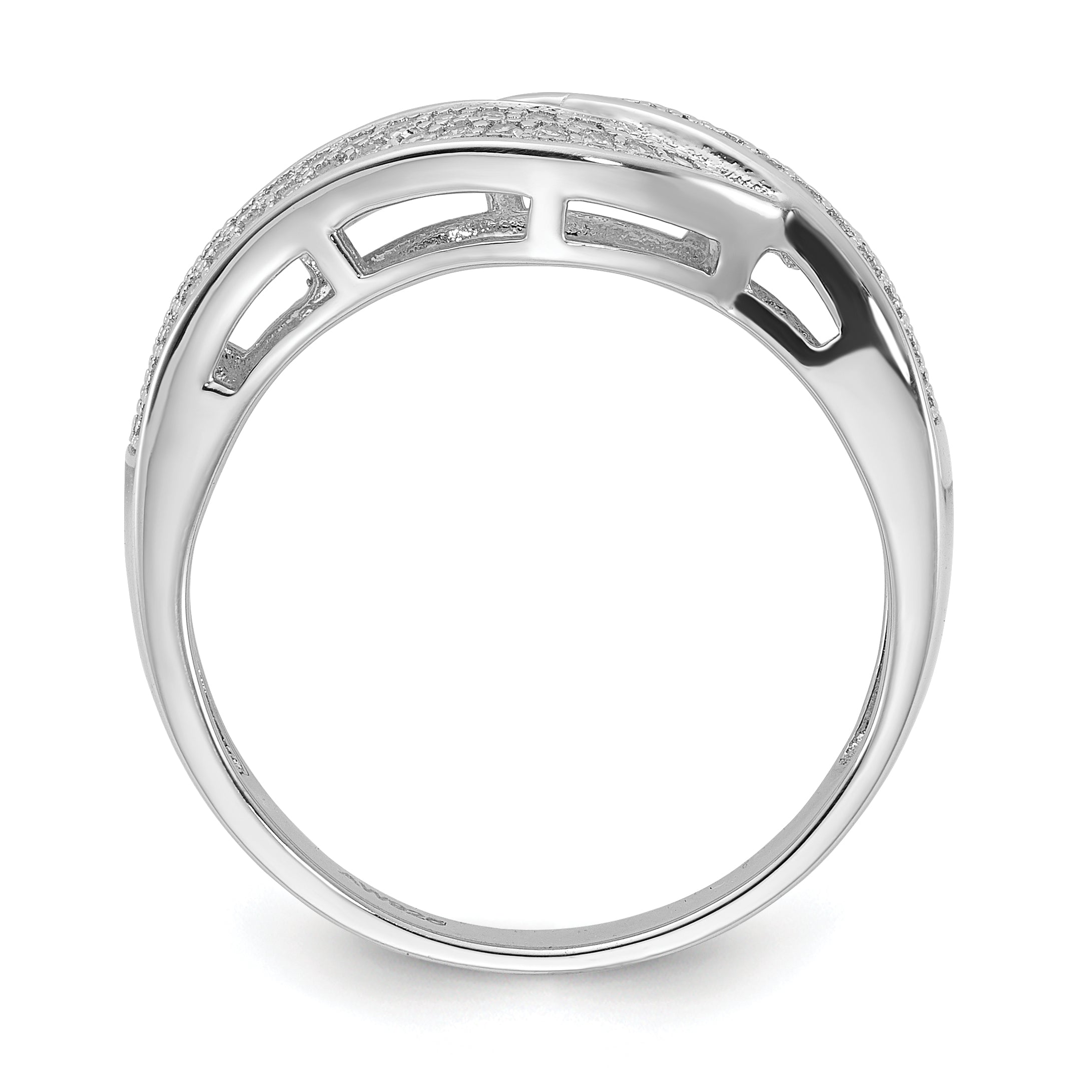 Sterling Silver Rhodium-Plated CZ Brilliant Embers Ring