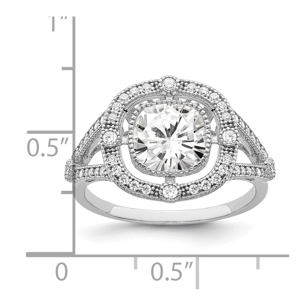 Brilliant Embers Sterling Silver Rhodium-plated 51 Stone Fancy Micro Pav√á CZ Ring