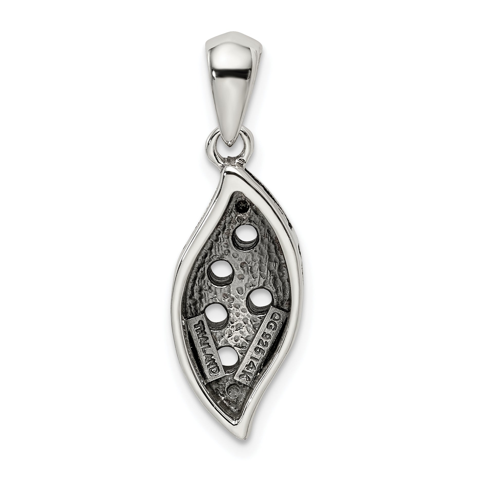 Sterling Silver Antiqued w/14k 5-stone w/Diamond Mothers Pendant Semi-Mount