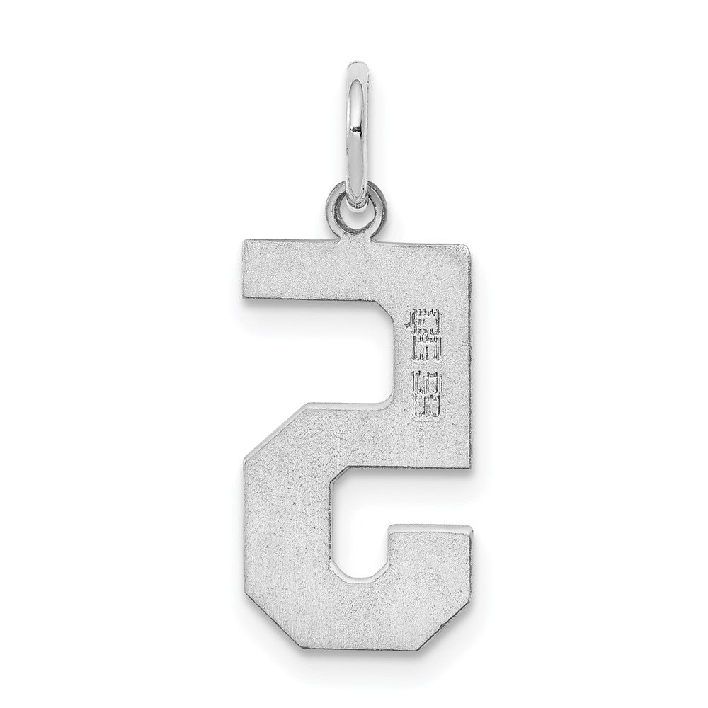 Sterling Silver/Rhodium-plated Polished Number 5 Charm