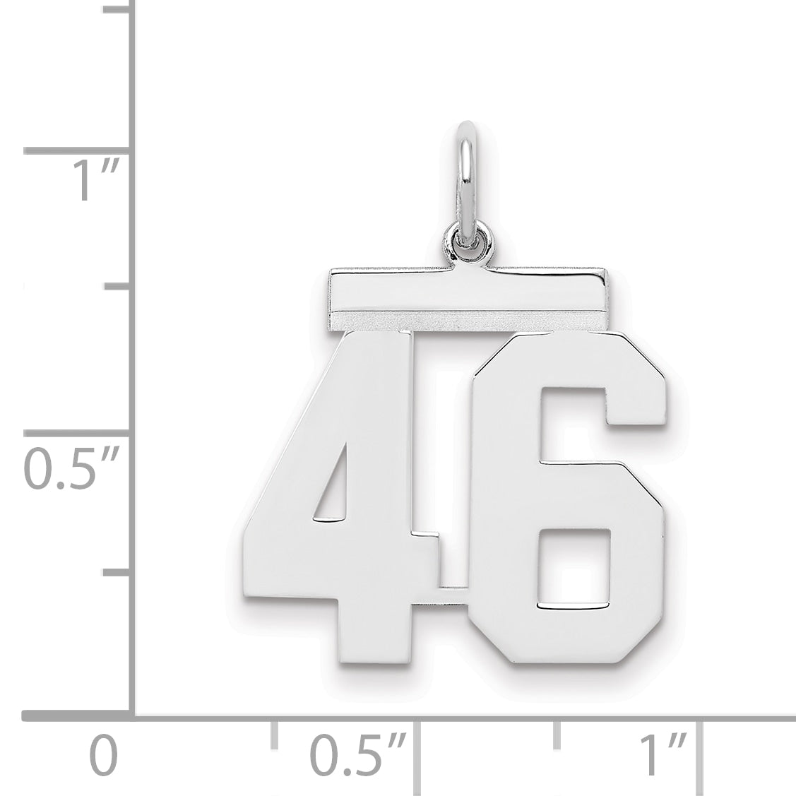 Sterling/Silver Rhodium-plated Polished Number 46 Charm