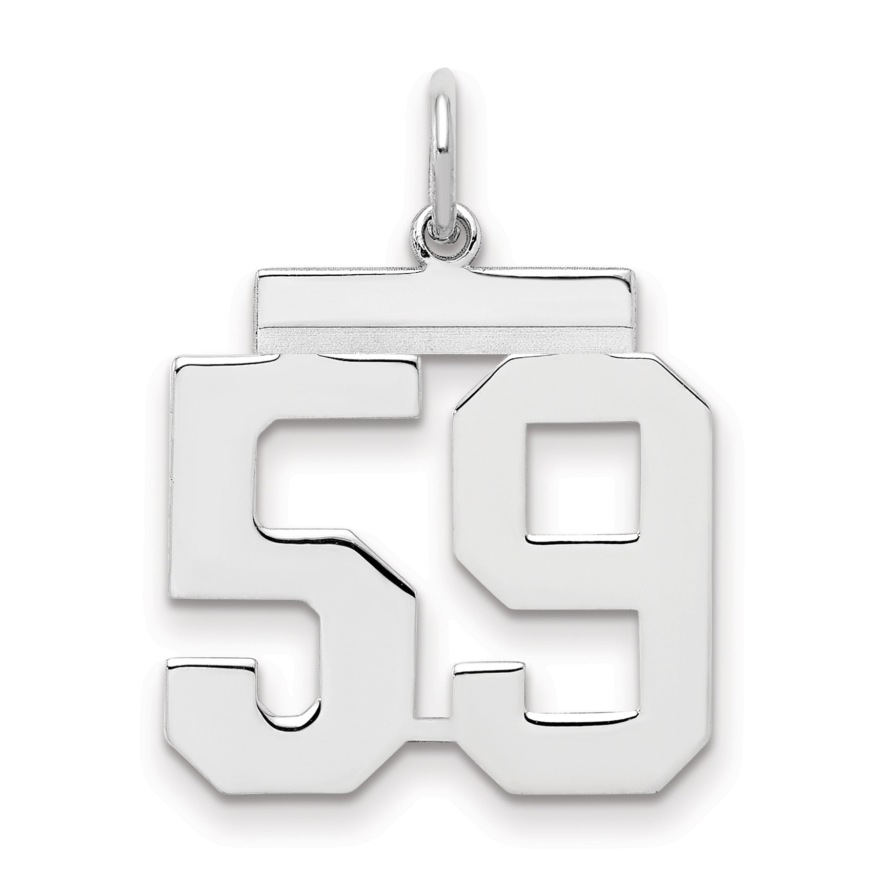 Sterling/Silver Rhodium-plated Polished Number 59 Charm