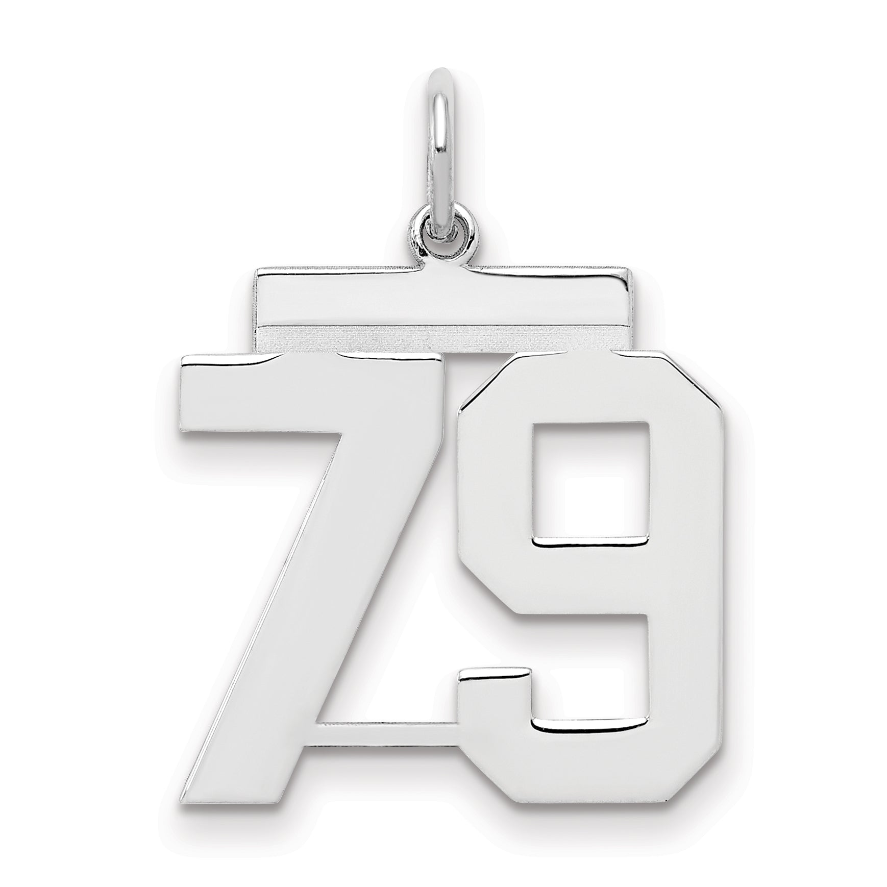 Sterling/Silver Rhodium-plated Polished Number 79 Charm